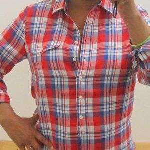 J. Crew Factory Plaid Popover